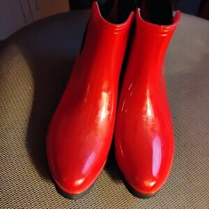 OCEAN & COAST RAIN/SNOW ANKLE BOOTS, BOOTIES Sz8 RED